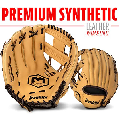 Franklin Sports Field Master Baseball + Softball Glove - Field Master Adult + Youth Baseball + Softball Mitt - Men's + Women's Gloves - Right Hand Throw - color: Camel, style: 11" - I Web