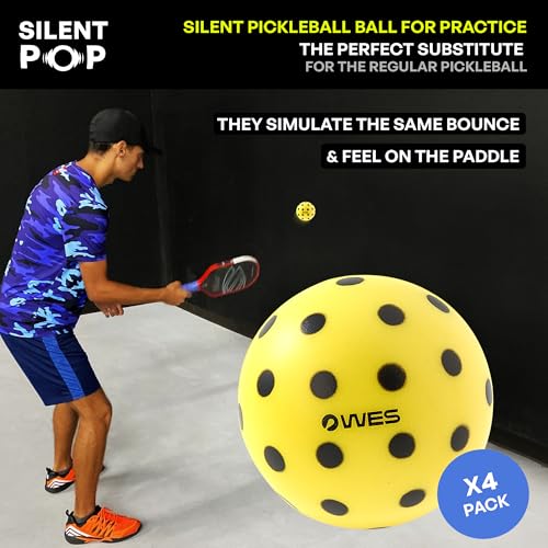 WES Silent Pickleball Balls - Foam & Soft Practice Pickleballs with Exact Real Ball Bounce - Quiet Pickle Balls for Indoor Use