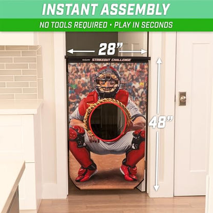GoSports Football & Baseball Toss Games Available in Football Red Zone Challenge or Baseball Pro Pitch Challenge Choose Between Backyard Toss or Door Hang Targets - style: Door Hang Baseball Toss