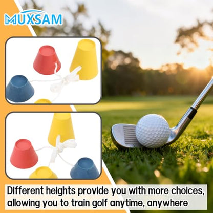Winter Golf Tees, Durable Rubber Golf Tees with 4 Different Heights 38mm 22mm 18mm 12mm for Frosty Days Hard Ground Home Driving Range Mat Training Practice Kits