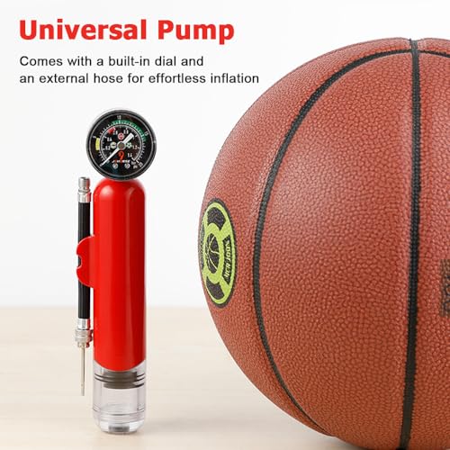 Portable Air Pump, Waterproof Handheld Air Pump with Pressure Gauge for Basketballs Soccer Balls and More