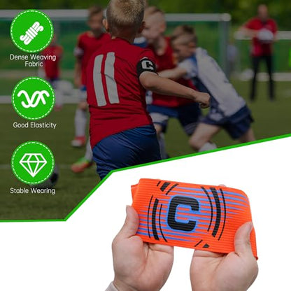 Elastic Soccer Captain Armband for Youth and Adult - size: Orange