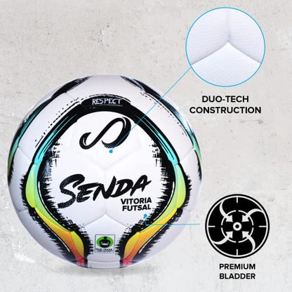 Senda Vitoria Premium Match Futsal Ball, Fair Trade Certified - color: Red/Light Blue, size: Size 3
