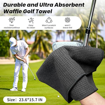 Golf Club Cleaner, Non-Leaking Stretchable Golf Club Brush with Microfiber Golf Towel (23.6 * 15.7 in), Strong Bristles Golf Brush Can Hold 5oz Water, Essentials Golf Accessories for Men - style: 5-in-1 Golf Accessories