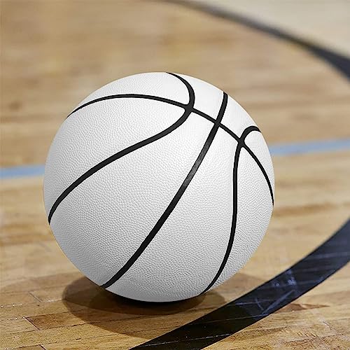 MINDCOLLISION Size 1/3/4/5/6/7/9 No Logo Basketball, Black and White, can be Used for Autographs, Clubs, Training, Event prizes - color: White1, size: No.5