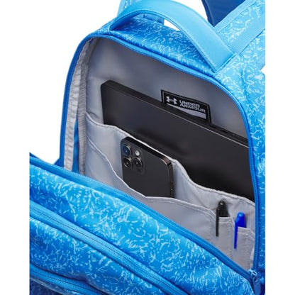Under Armour Unisex Hustle 6.0 Backpack, (402) Blue Atlantis/Blue Atlantis/Metallic Silver, One Size Fits Most - color: (402) Blue Atlantis / Blue Atlantis / Metallic Silver, size: One Size