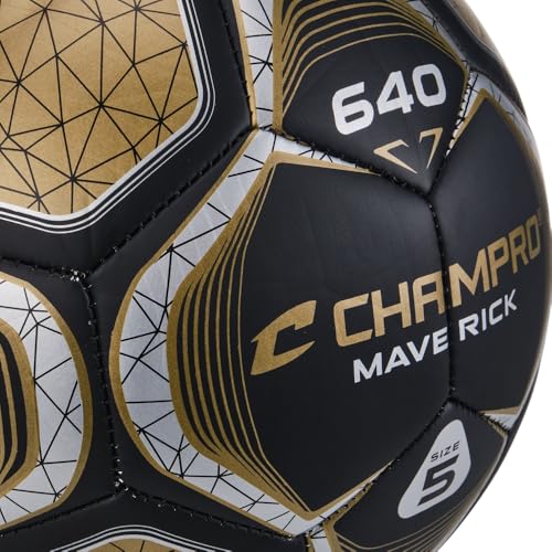Champro Maverick Soccer Ball - color: Black, Vegas Gold, size: 3