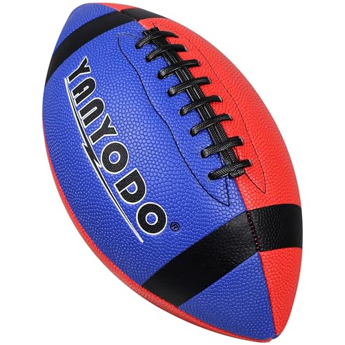 6 Pack Football Size 6 Junior Sized Ball with Textured Grip for Kids Youth Practice, Match and Scrimmage Play Indoors & Outdoors All Weather Use with Pump