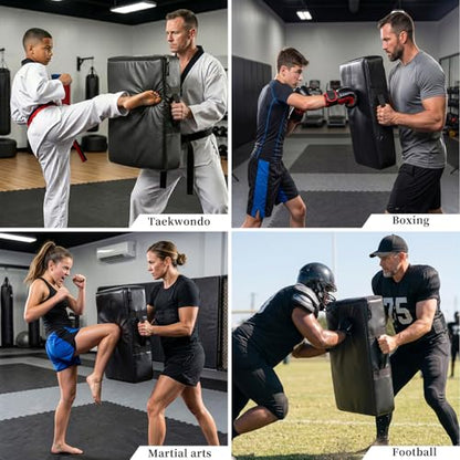 Kick Shield Pad: Muay Thai Punch Kickboxing Heavy Curved Striking Foot Target Training with 5 Padded Handles Martial Arts Karate TKD Taekwondo - size: 24*16IN,16*12IN, style: 24×16in+16×11in Blocking Pad