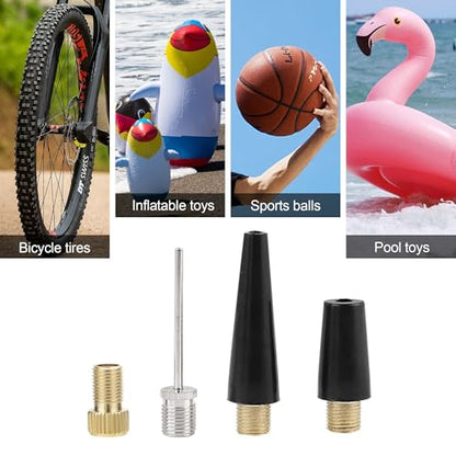 Quacc 4 PCS Ball Pump Needle Set Needles Inflating Ball Tyre Pump Adapter Bike Pump Accessories Air Nozzle Pump Adapters Tire Pump Attachments for Inflatables, Sport Balls, Bicycles