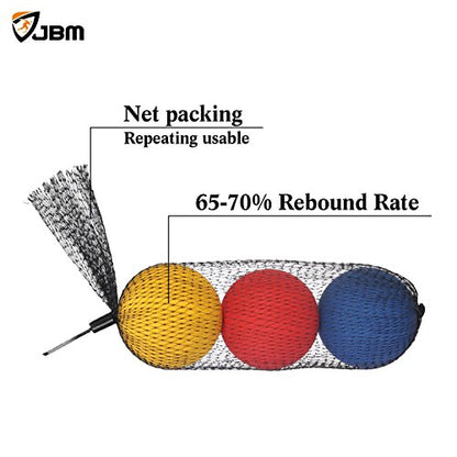 JBM Racquetball Squash 5.5cm / 2.17” Rubber 1 Red 1 Blue 1 Orange Balls in a Net 65-70% Rebound Rate Highly Visible for Racquetball Game Practice Training - size: 5.5cm / 2.17"