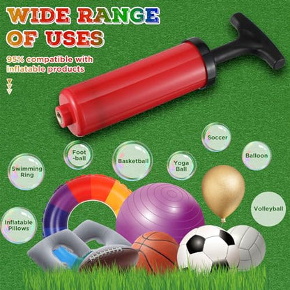 Fumete 100 Sets Ball Pump Bulk Air Pump for Sports Balls Include Needle Nozzle Extension Hose Portable Hand Inflation Kit for Basketball Soccer Football Balloon Back to School