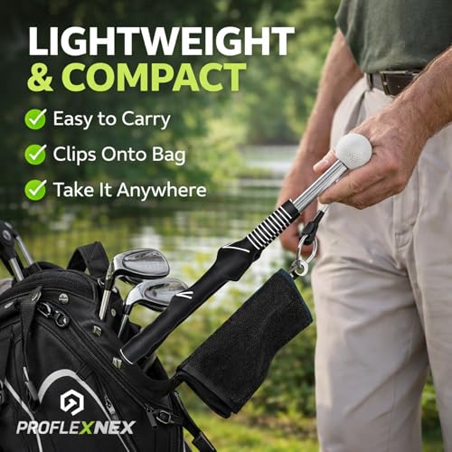 Retractable Golf Swing Training Aid Upgraded 3-in-1 Golf Training Aid - Fix Your Golf Swing Fast Grip Trainer with Audible Click Feedback, Portable Indoor/Outdoor Practice Aid