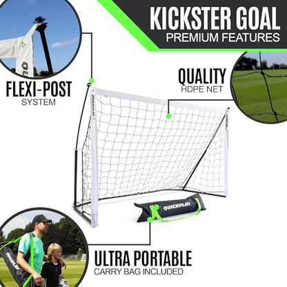 QUICKPLAY Kickster Soccer Goal Range – Ultra Portable | Quick and Easy Set Up | Includes Net and Carry Bag | Available in 7 Sizes | Backyard Soccer Net for Kids & Adults [Single Goal] - style: 6 x 4'