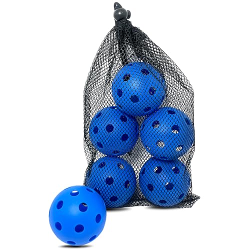6 -Pack Pickleball Balls, 26 Holes Outdoor Pickleballs, High Elasticity & Durable Pickle Balls for All Style Pickleball Paddles Indoor Pickleballs - color: Deep Blue, style: 6 - Pack