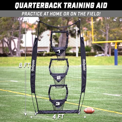 GoSports 8 x 4 ft Football Throwing Target Net - Choose Black or Red - color: 8 x 4 ft Black