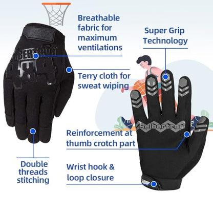 Seibertron Anti Slip Basketball Gloves - Unweighted Ball Handling Gloves for Training or Driving