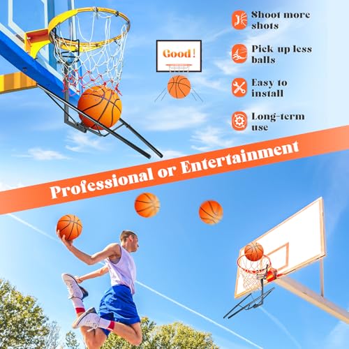 GADFlSH Basketball Retum Atachment, Heawy Duty Basketball Rebounder Accessories, Durable Basket Ball, BallReturnTraining Gear Stuff for Most Basketball Hoop(Small)