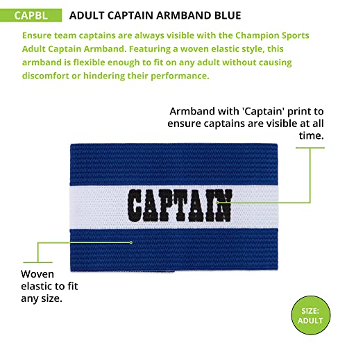 Champion Sports Soccer Captain Arm Bands - Adult Blue