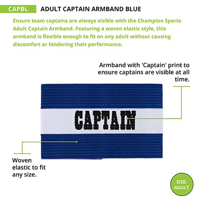 Champion Sports Soccer Captain Arm Bands - Adult Blue