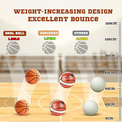 Silent Basketball with Cover Size 7 High Bounce Indoor Airless Foam Ball for Quiet Traning Basketball Soundless for Dribbling,Youth Gift for Teen Boys