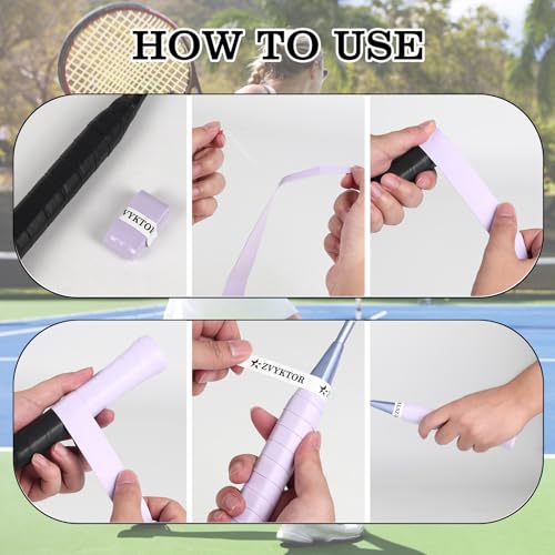 Tennis Racket Grip Tape, Ultra Thin Tacky Tennis Overgrip for Sweat Absorption & Control – Durable Anti-Slip Replacement Grip for Tennis, Badminton & Pickleball (3 Pack) - color: PURPLE