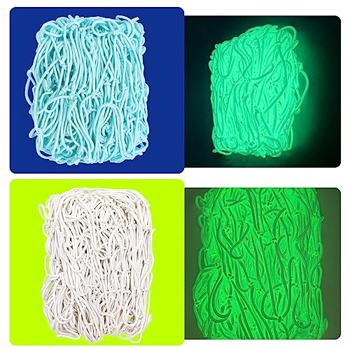 Glow in The Dark Soccer Net,Luminous Soccer Goal,Soccer Goals for Backyard,Soccer Net Replacement,12x6 and 6'x4 Soccer Goal Net Replacement,Post Not Included.