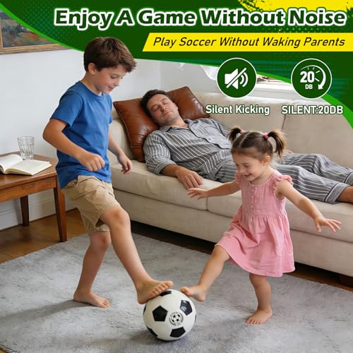 juman Silent Foam Soccer Ball (Size 5) – Airless Indoor Training Ball with Backpack, Lightweight Soft Durable Foam Ball for Quiet Dribbling Practice, Gift for Boys & Girls & Adults Soccer Fans
