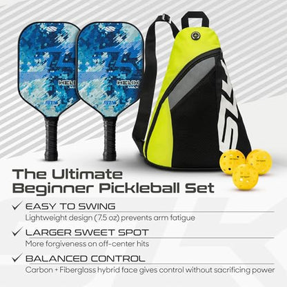 Selkirk Sport SLK Helix Pro Pickleball Paddle | Thermoformed Carbon Fiber Pickleball Paddles with Carbon Fiber & Fiberglass Hybrid Face | Unmatched Control - color: Camo Glitch | Bundle