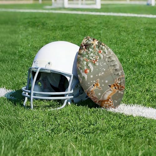 American Football, Official Size 11.9 x 7.3 Inch, Premium Composite Leather High-Grip Ball with Pro-Style Lacing, Unique Prints for Training, Games & Gifts - color: Christmas Deer