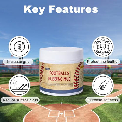 Football Mud for Enhanced Grip & Darkening Leather, Reduces Shine on New Balls, Football Rubbing Mud Original Formula for Leather & Synthetic Game Balls