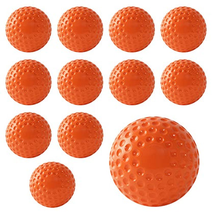 Dimpled Softballs 11 Inch Pitching Machine Softballs for Hitting and Fielding Practice12PACK （one Dozen） - color: orange