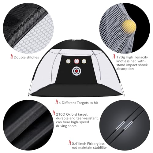 Golf Net, 10 x 7ft Backyard Practice net, Golf Hitting,Driving Net with mat for Indoor/Outdoor - style: Parallel Target