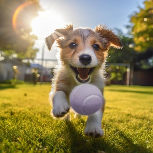 12/18 Pack Tennis Balls for Training, Pet Dog Playing, and Practice with Mesh Bag for Transport and Beginner Training - color: Light purple-18Pack