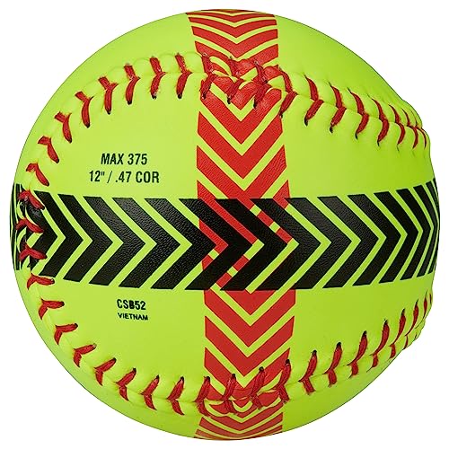 Champro Striped Training Softball Set (Optic Yellow, 12-Inch)