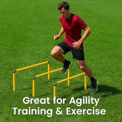 6 Pack 5FT Adjustable Soccer Agility Poles Detachable Training Slalom Sticks for Speed, Footwork & Turf Drills