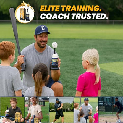 Pop-Up Baseball Trainer for Hitting Practice, Pro Hitting Training Equipment with Ball Launcher Action, Skill Development Tool for Timing & Contact