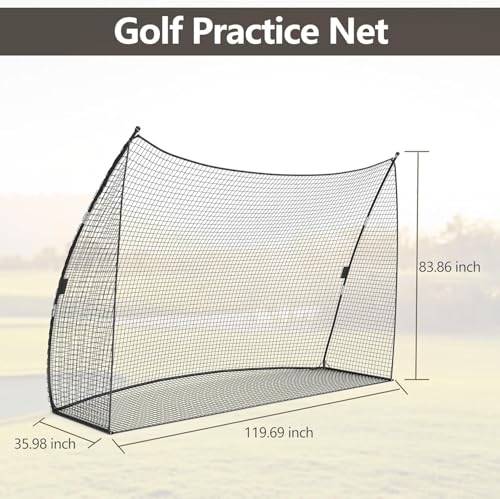 Golf Practice Hitting Net, 10 x 7 ft x 3 ft Portable Golf Nets Personal Driving Range for Swing Chipping, with Carry Bag for Backyard Outdoor Indoor Use