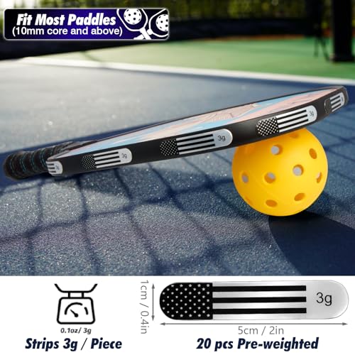 20pcs Pickleball Lead Tape - 3M Adhesive Lead Tape for Pickleball Paddles with Storage Box, Weighted 3g Adhesive Strips for Golf Clubs Tennis Racket Increase Control & Power