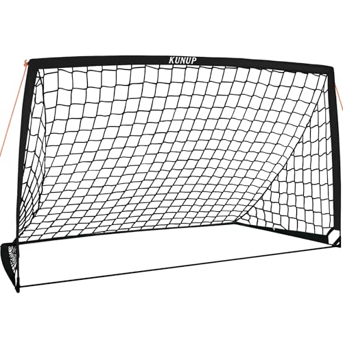 5×3 6x4 9x5 FT Portable Kids Soccer Goal for Backyard, Foldable Soccer Practice Net with Carrying Bag for Toddler Youth Adult Pop Up Soccer Training Equipment Indoor and Outdoor Sports Game - color: Black, style: 9x5FT