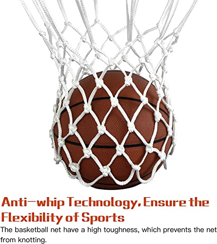 2Pcs Heavy Duty Basketball Net Replacement Fits Standard 12 Loop Basketball Hoop Net for Indoors and Outdoors Gym Equipment