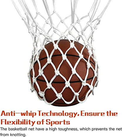 2Pcs Heavy Duty Basketball Net Replacement Fits Standard 12 Loop Basketball Hoop Net for Indoors and Outdoors Gym Equipment
