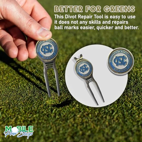 Divot Repair Tool Removable Magnetic Ball Marker-Best Divot Fixer - style: NC STATE WOLFPACK