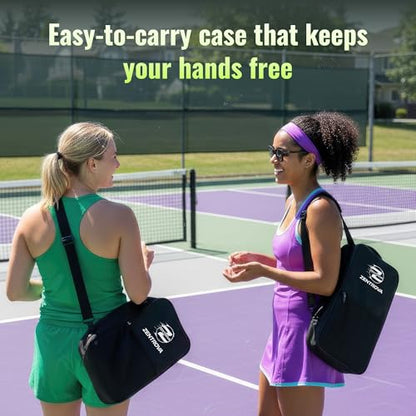Zentrova Pickleball Paddles Set of 2, Fiberglass Surface w/PP Honeycomb Core Pickleball Rackets, Lightweight Pickle Ball Paddle w/4 Balls, 2 Overgrips, 2 Wristbands & Carry Bag – for Men & Women