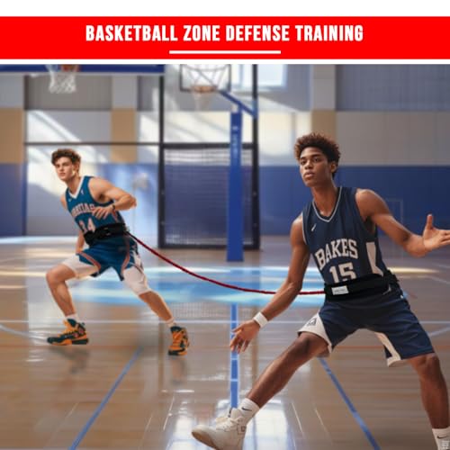 Zone Defense Resistance Band Belt Trainer Kit 1 Pc Widened Belt 1 Pc 2-Meter Resistance Band Basketball Training Equipment Men-to-Men Defense Training Improve Collaborative Defense Speed