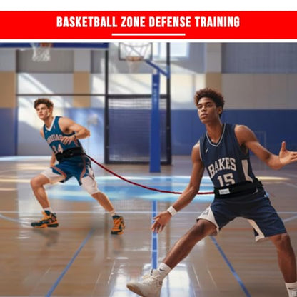 Zone Defense Resistance Band Belt Trainer Kit 1 Pc Widened Belt 1 Pc 2-Meter Resistance Band Basketball Training Equipment Men-to-Men Defense Training Improve Collaborative Defense Speed