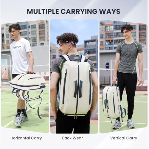 Tennis Racket Bag Pickleball Padel Backpack With Shoe Compartment, Laptop Sleeve,Fence Hook,Ball Sleeve - color: Blue