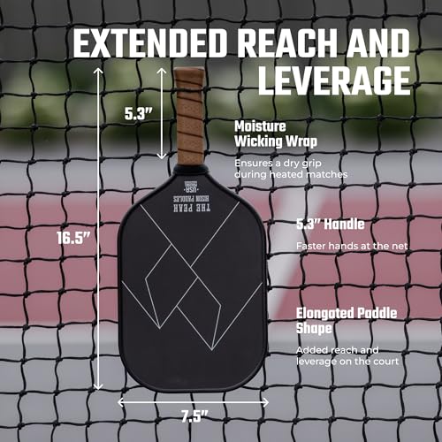 Bison Paddles: Thermoformed Carbon Fiber Pickleball Paddle - Professional Grade Construction for Maximum Spin and Power | Paddle Tuning Kit Included - color: The Peak