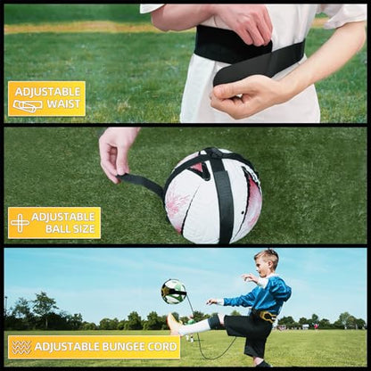 Sportout Volleyball/Soccer Training Equipment, Solo Trainer, Adjustable Waist Belt for Kids & Adults - color: Yellow