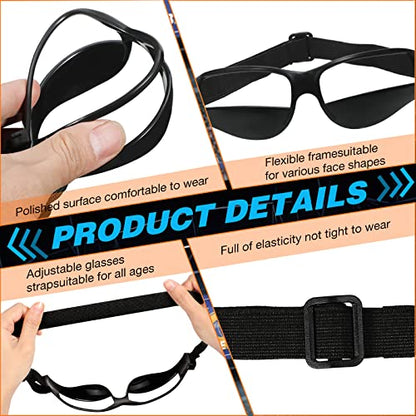 Weewooday 8 Pack Basketball Dribbling Goggles Adjustable Sport Training Glasses Black Dribble Goggles for Basketball Training Equipment for Men